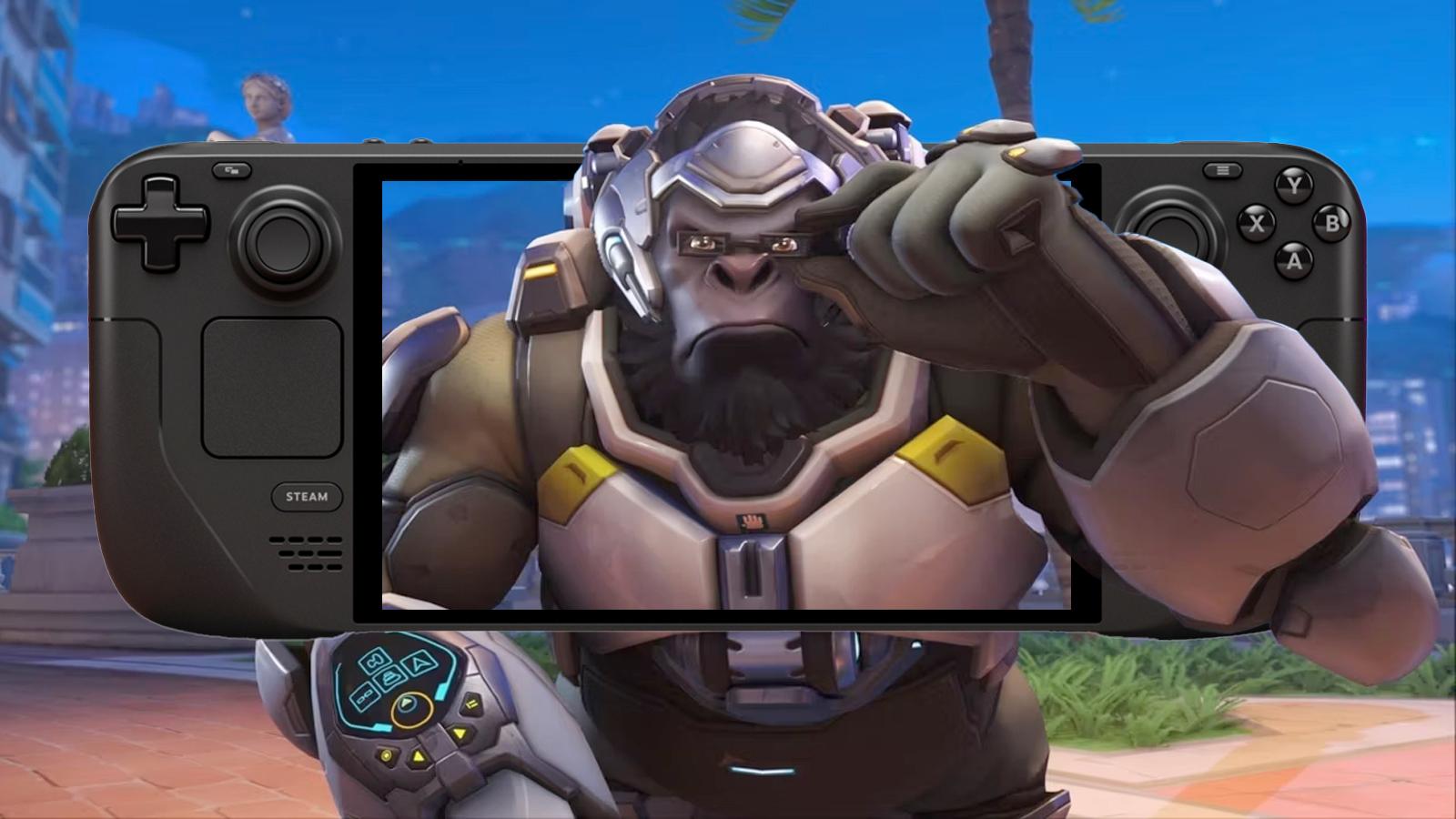 winston from overwatch 2 in a steam deck