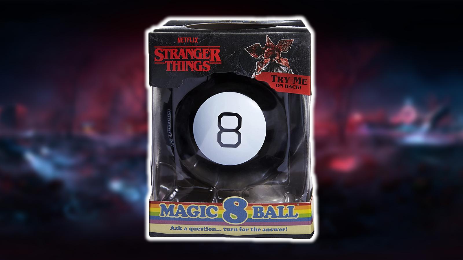 cover art for a magic 8 ball merch from Stanger Things