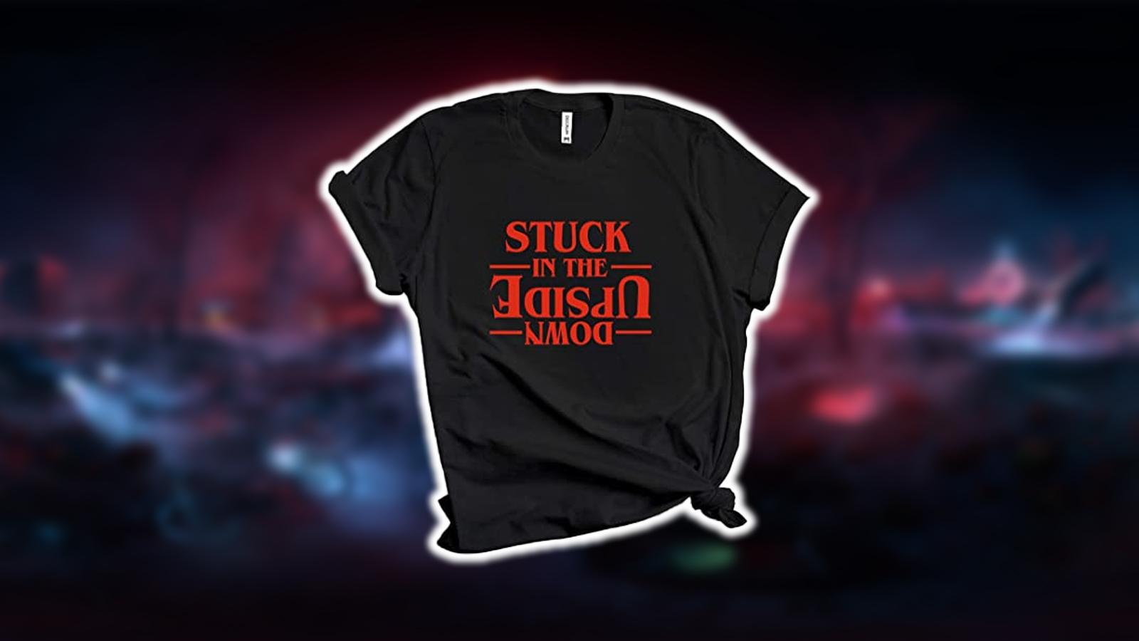 cover art for the stuck in the upside down merch in Stanger Things