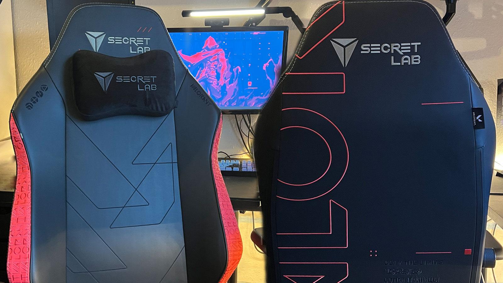 Secretlab Valorant chair front and back designs