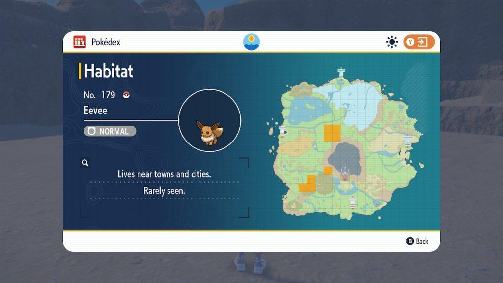 eevee locations Pokemon Scarlet & violet