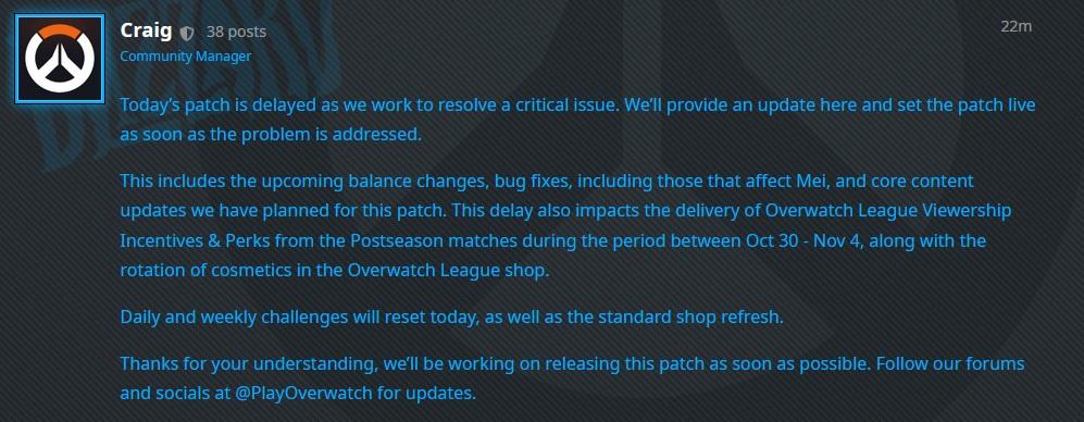 ow2 patch delayed