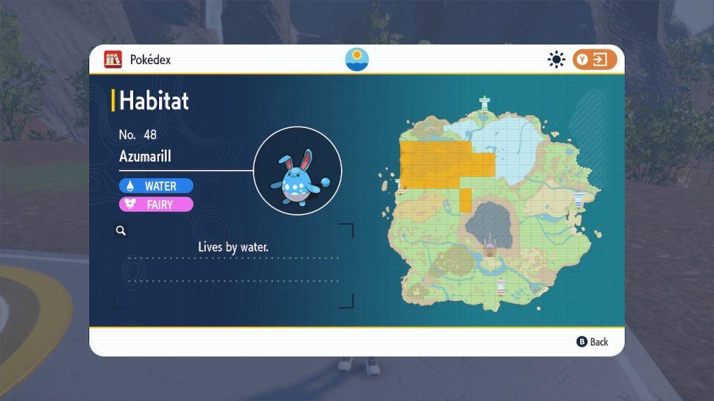 azumarill pokemon scarlet violet locations