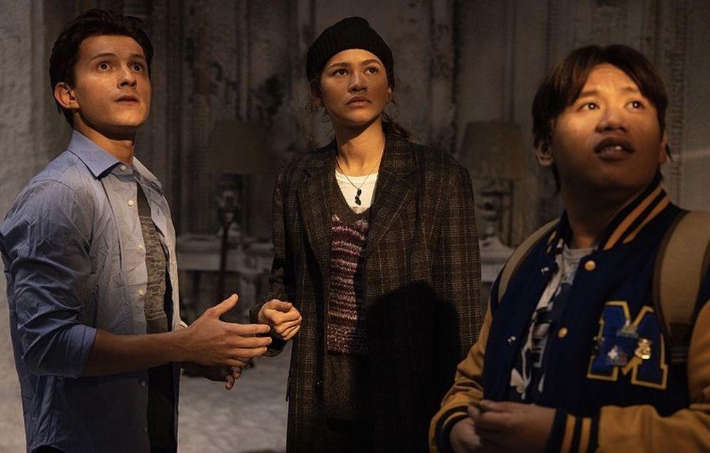 Tom Holland, Zendaya, and Jacob Batalon in Spider-Man: No Way Home