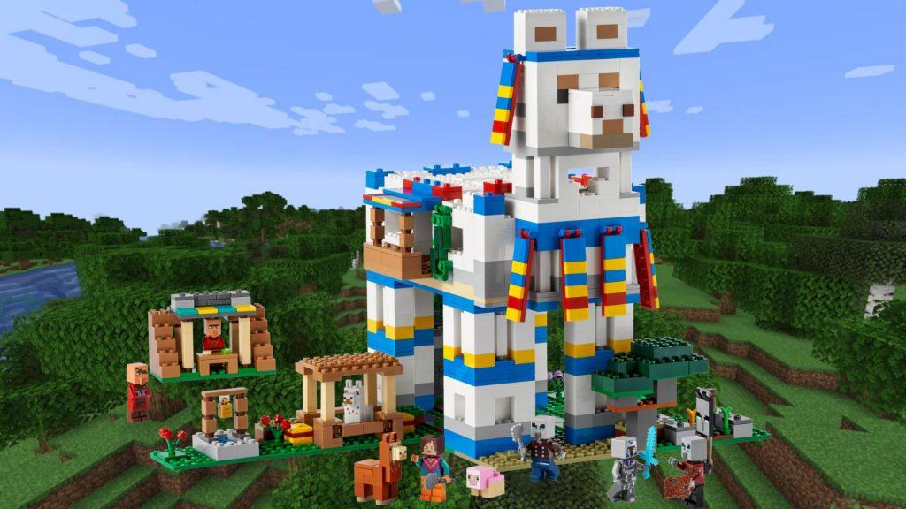 Minecraft Lego set and minecraft action figures