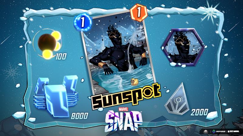 Marvel Snap Sunspot Winterverse bundle.