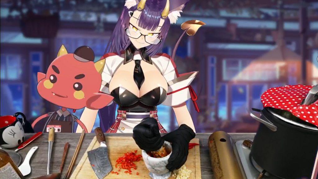 VTuber Onigiri cooking on Twitch