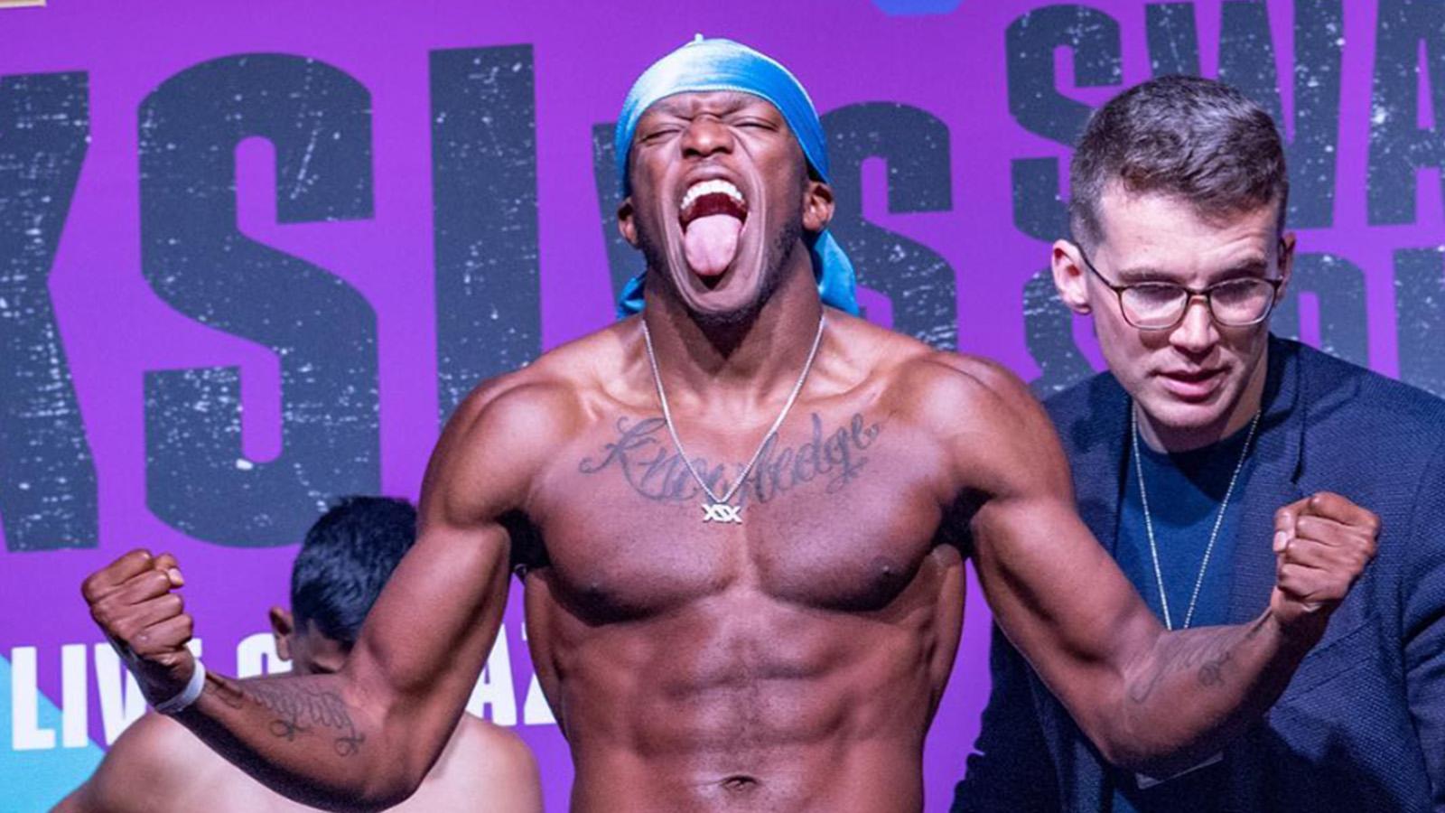 KSI posing at Misfits weigh in