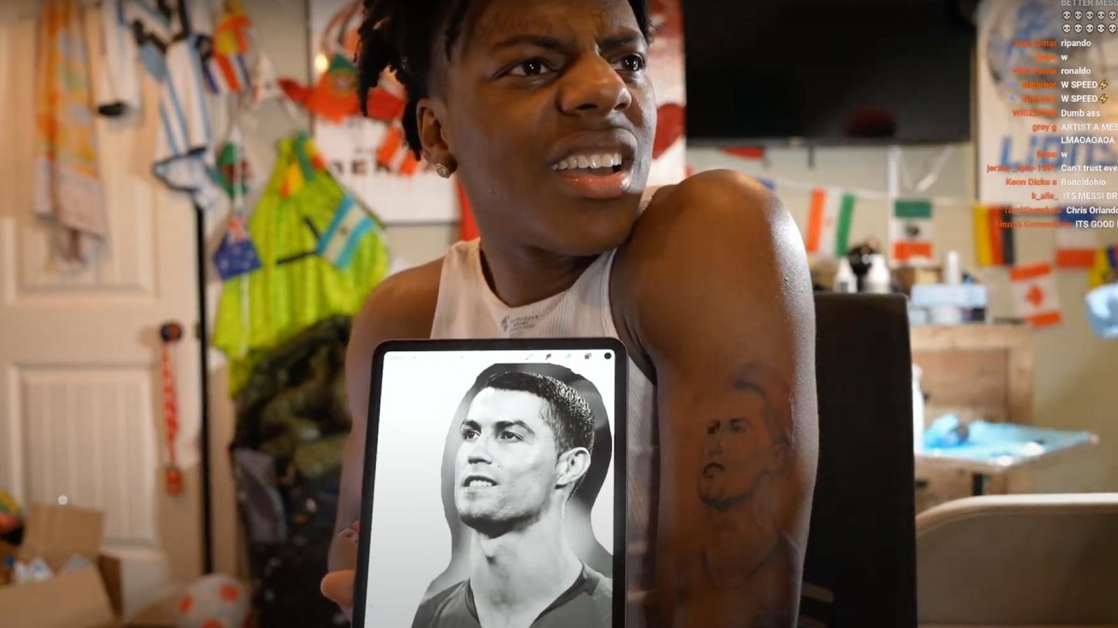 ishowspeed cristiano ronaldo tattoo