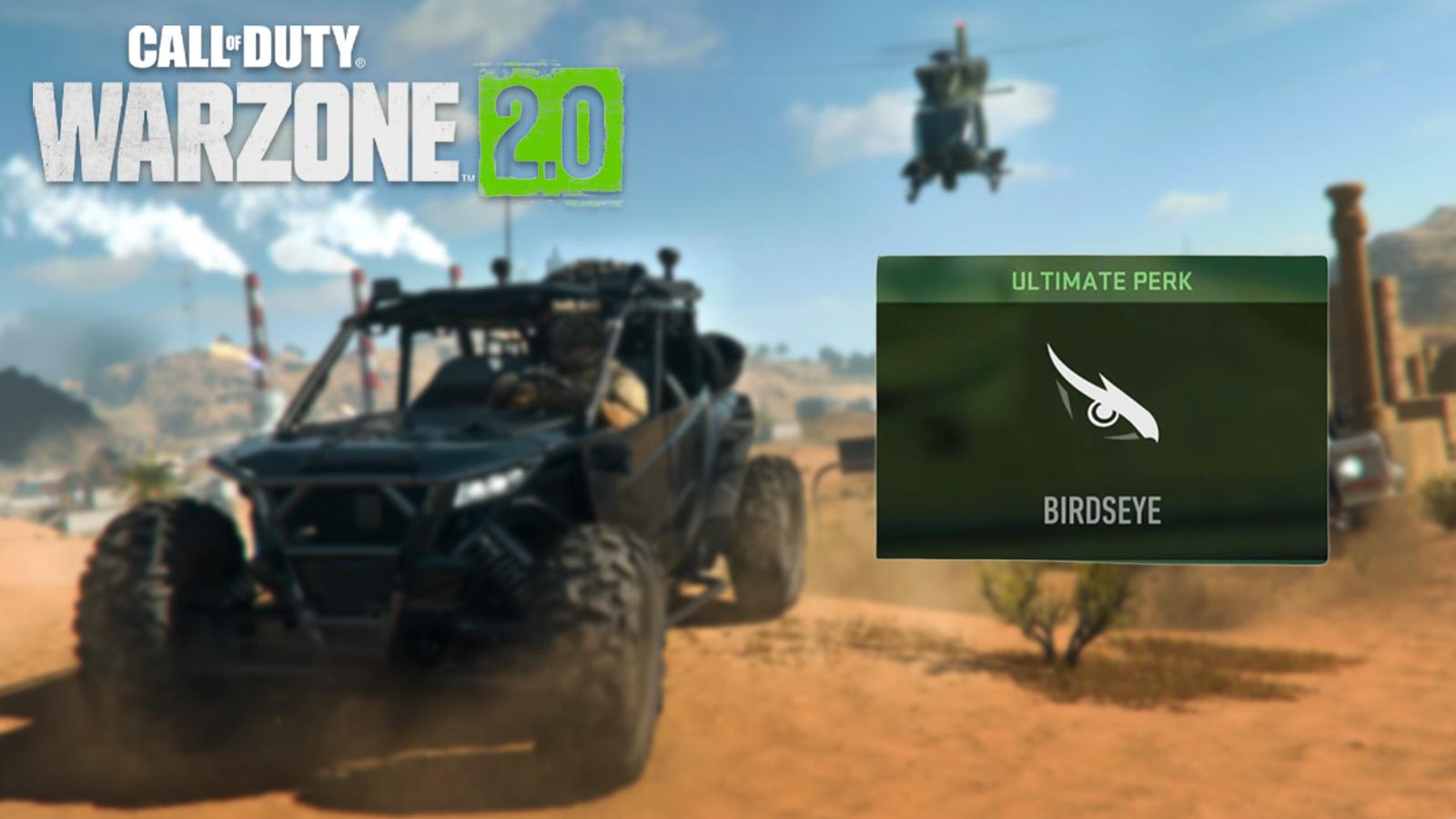 Warzone 2 image next to Birdseye Perk