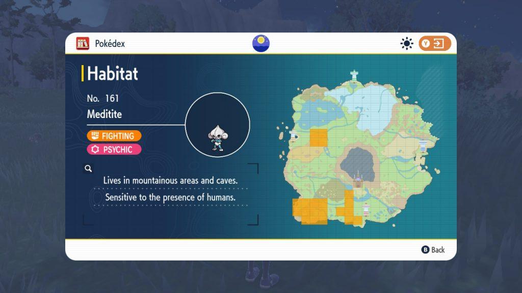 pokemon scarlet violet meditite locations