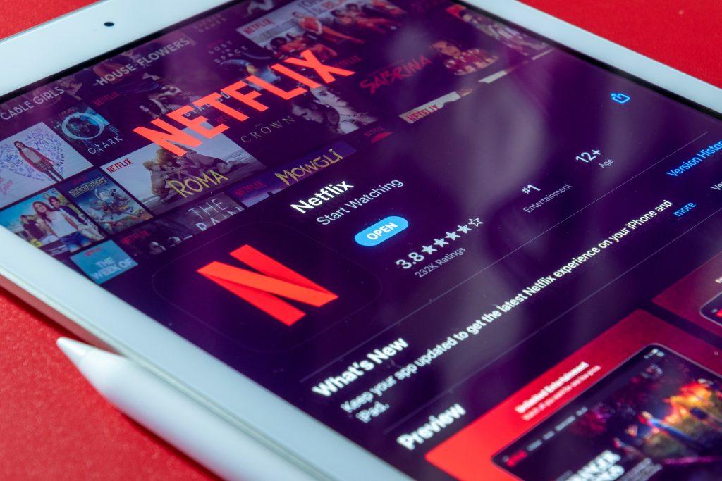 The Netflix app on a tablet