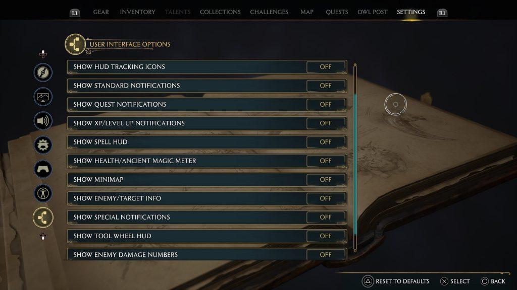 Hogwarts Legacy HUD elements screenshot
