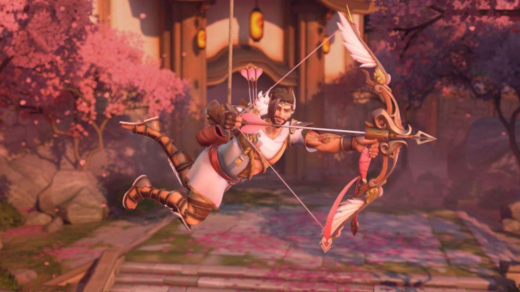 cupid hanzo skin flying in overwatch 2