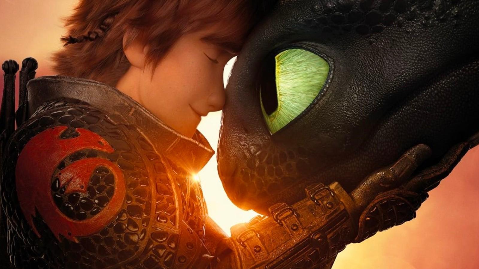 Hiccup and Toothless in How To Train Your Dragon