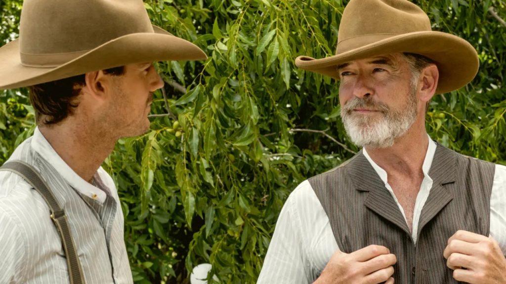 Pierce Brosnan (right) as Eli McCullough in The Son.