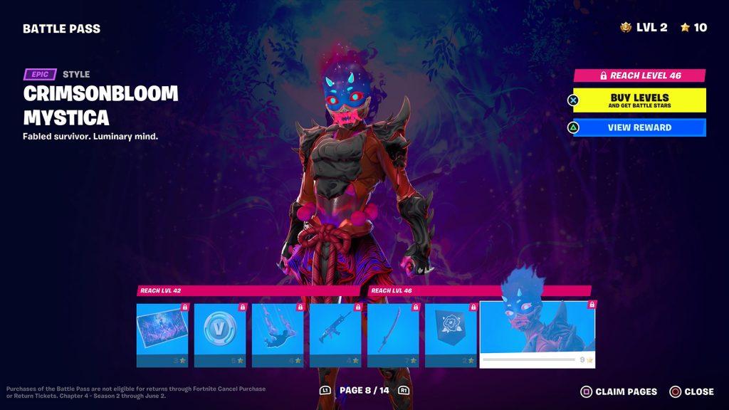 Page 8 of the Fortnite Chapter 4 Season 2 Battle Pass