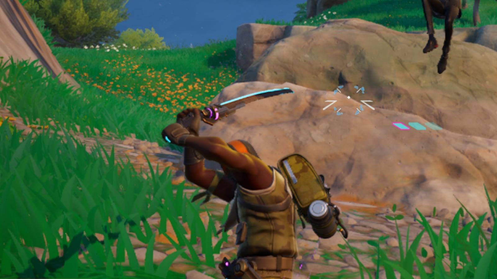 A screenshot featuring a Kinetic Blade in action in Fortnite.