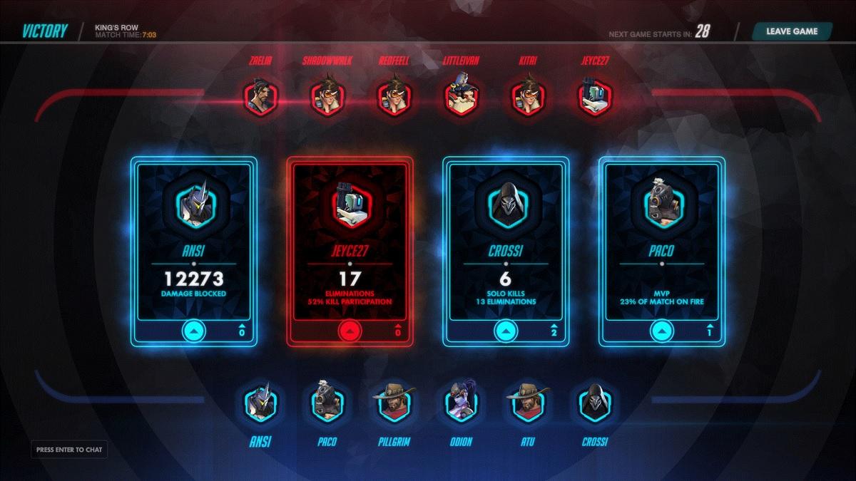 overwatch match cards