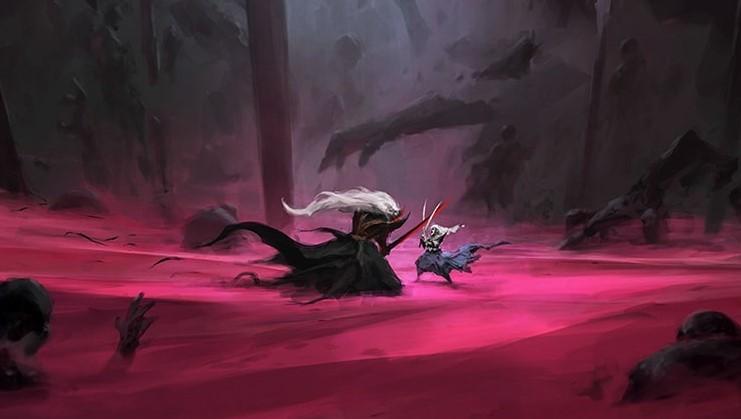 Ionia fight scene splash art in League of Legends