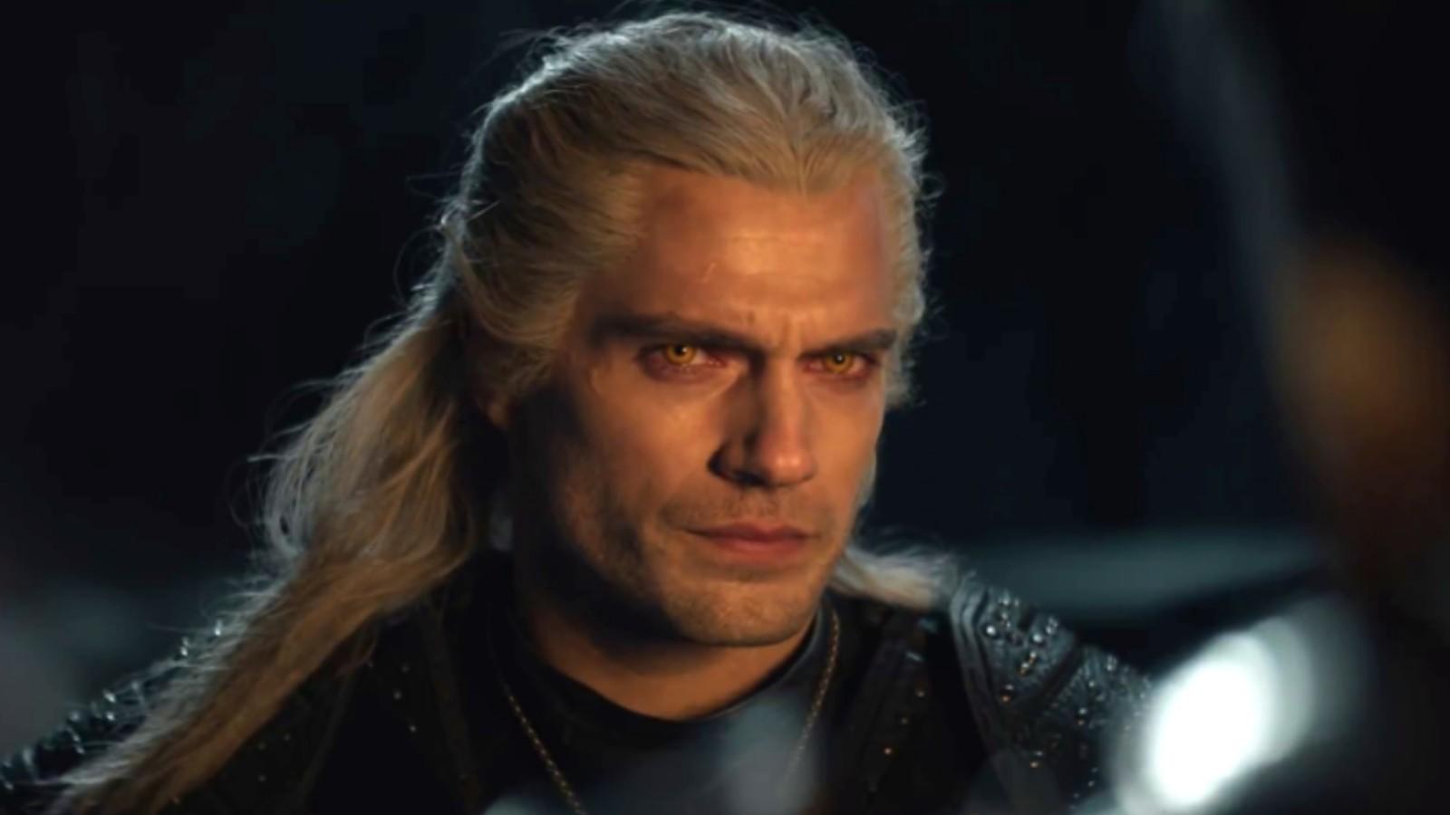 A close up of Henry Cavill as Geralt in The Witcher