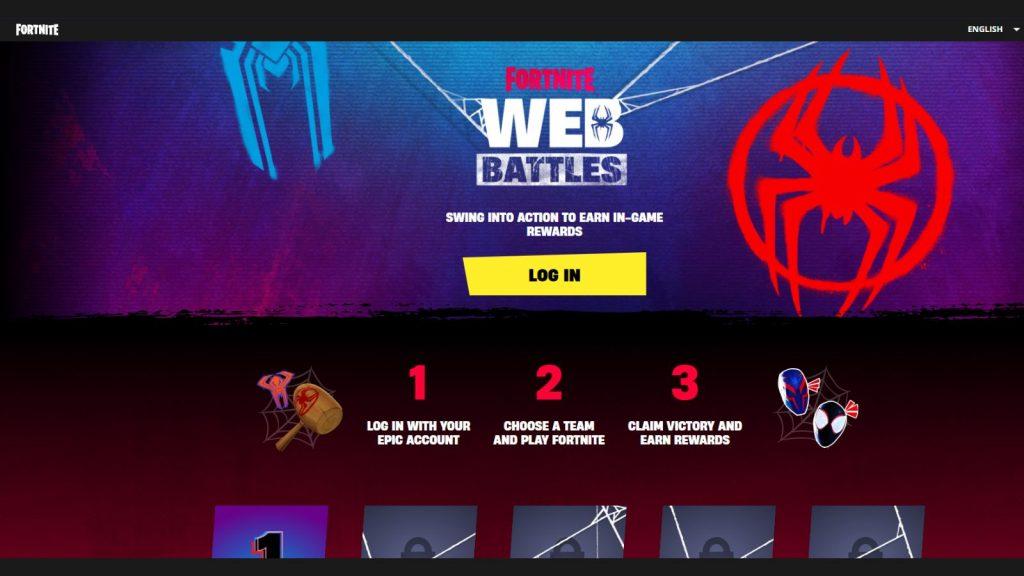 Fortnite Web Battles Login Page