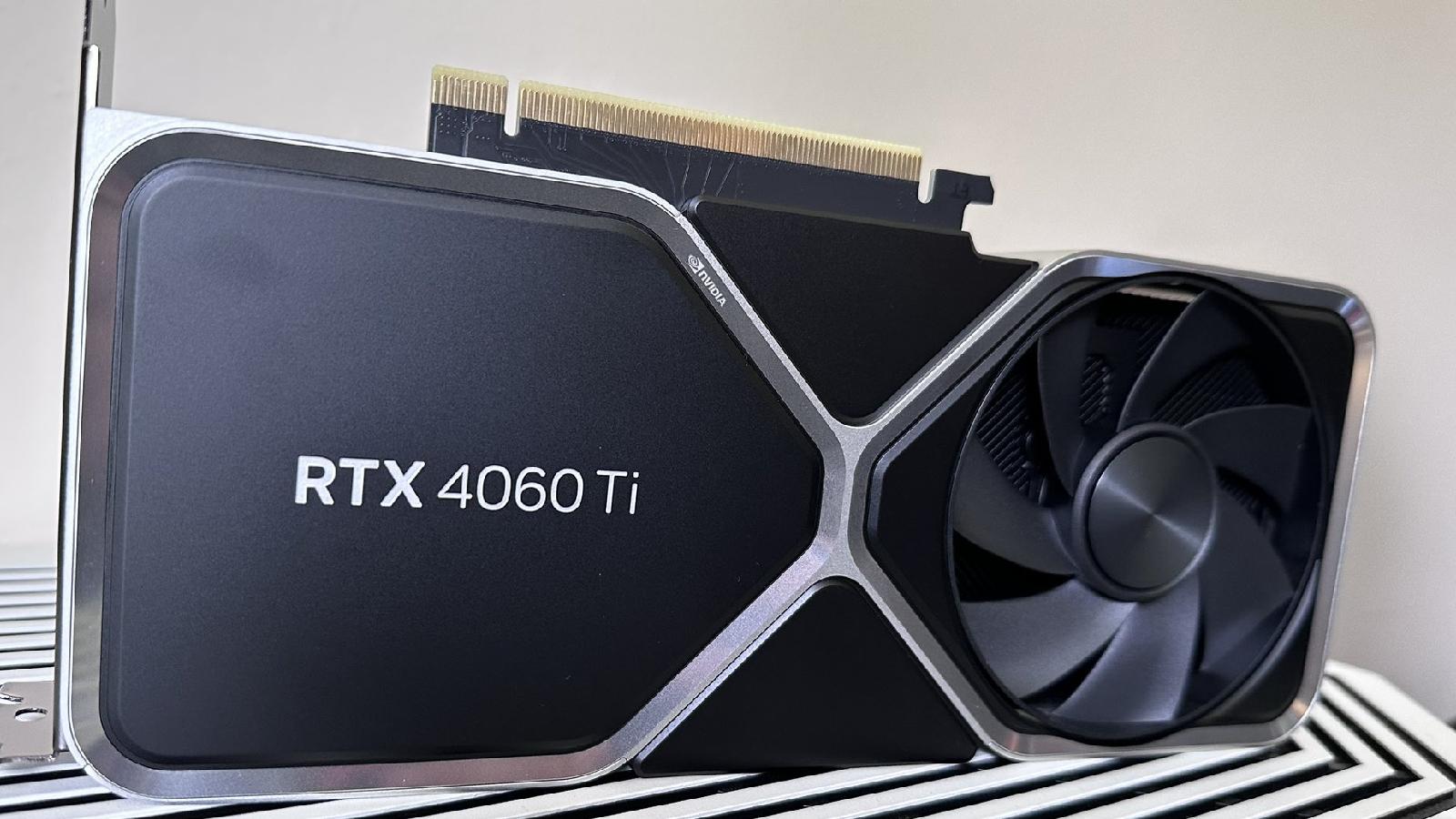 RTX 4060 Ti Founders Ediiton on a desk