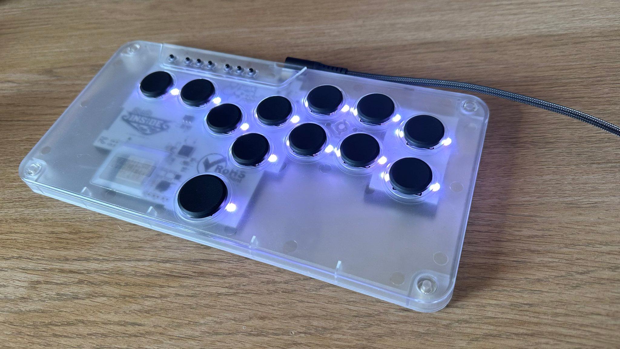 Snack Box Micro on Desk with LEDs on