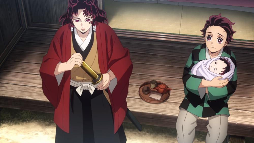 An image of Yoriichi with the ancestor of Kamado family in Demon Slayer