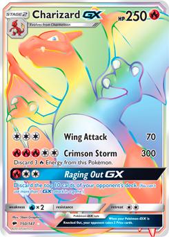 Pokemon Charizard GX Rainbow Card