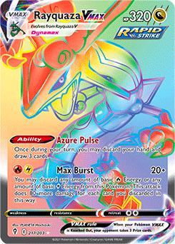 Pokemon Rayquaza VMAX Rainbow Card