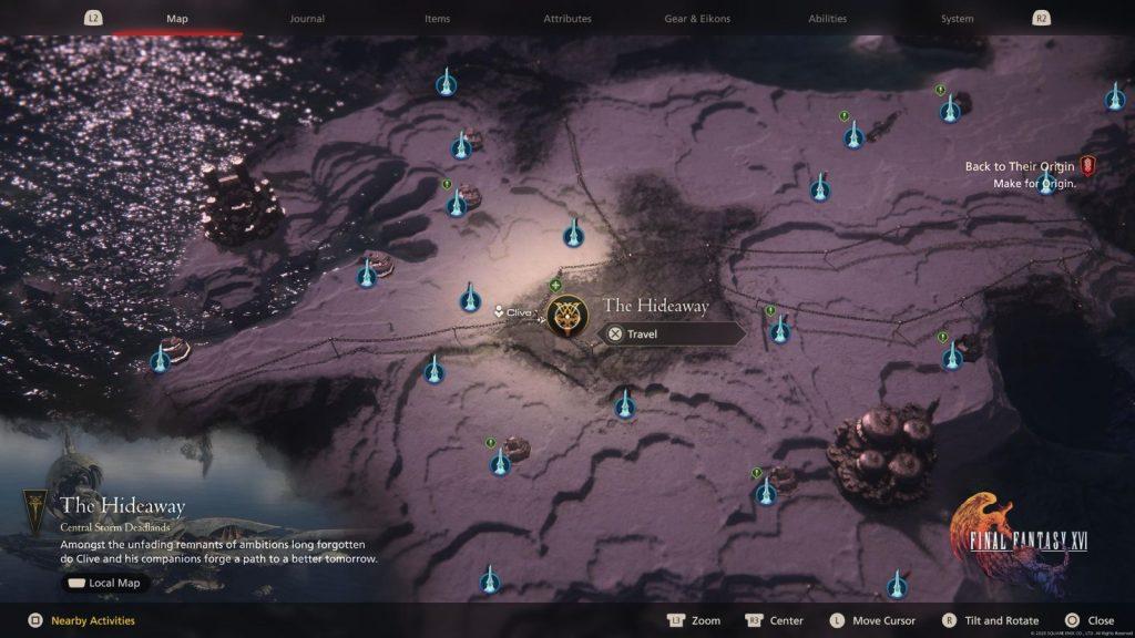 Fast Travel Map in FF16