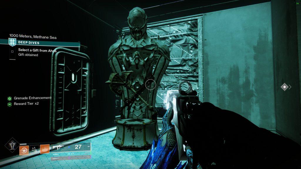 A screenshot of Hive Statue in the exotic mission