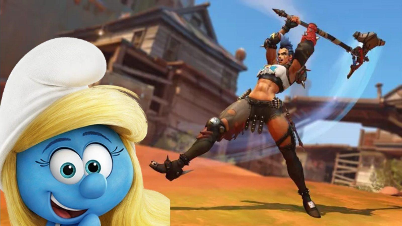 junker queen swinging weapon at smurfette in overwatch 2