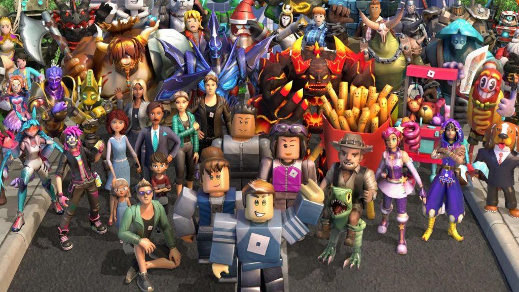 Roblox Avatars in a crowd