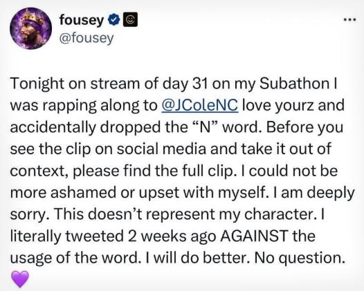 fouseytube-apology-slur