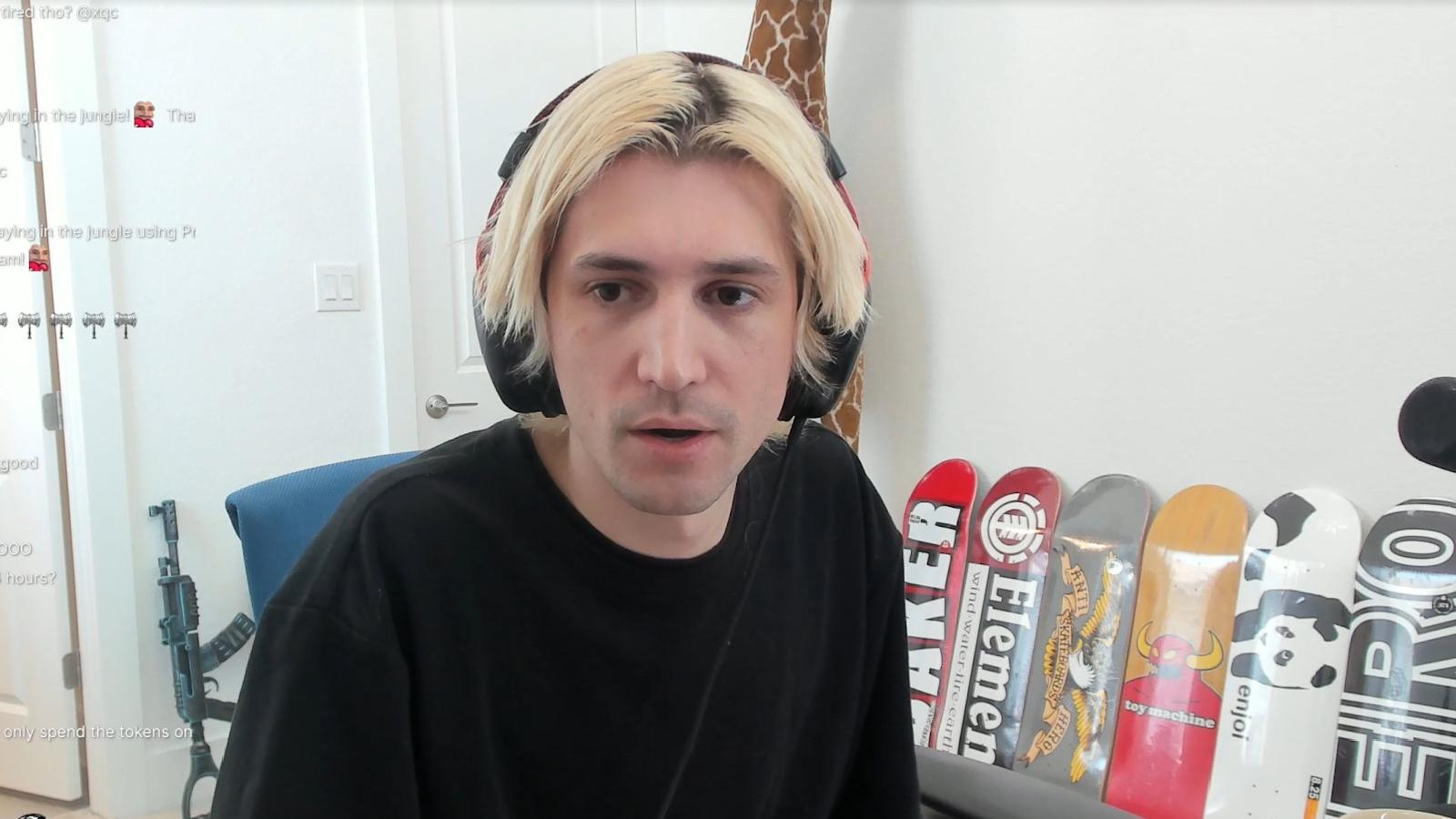 xQc in a twitch livestream