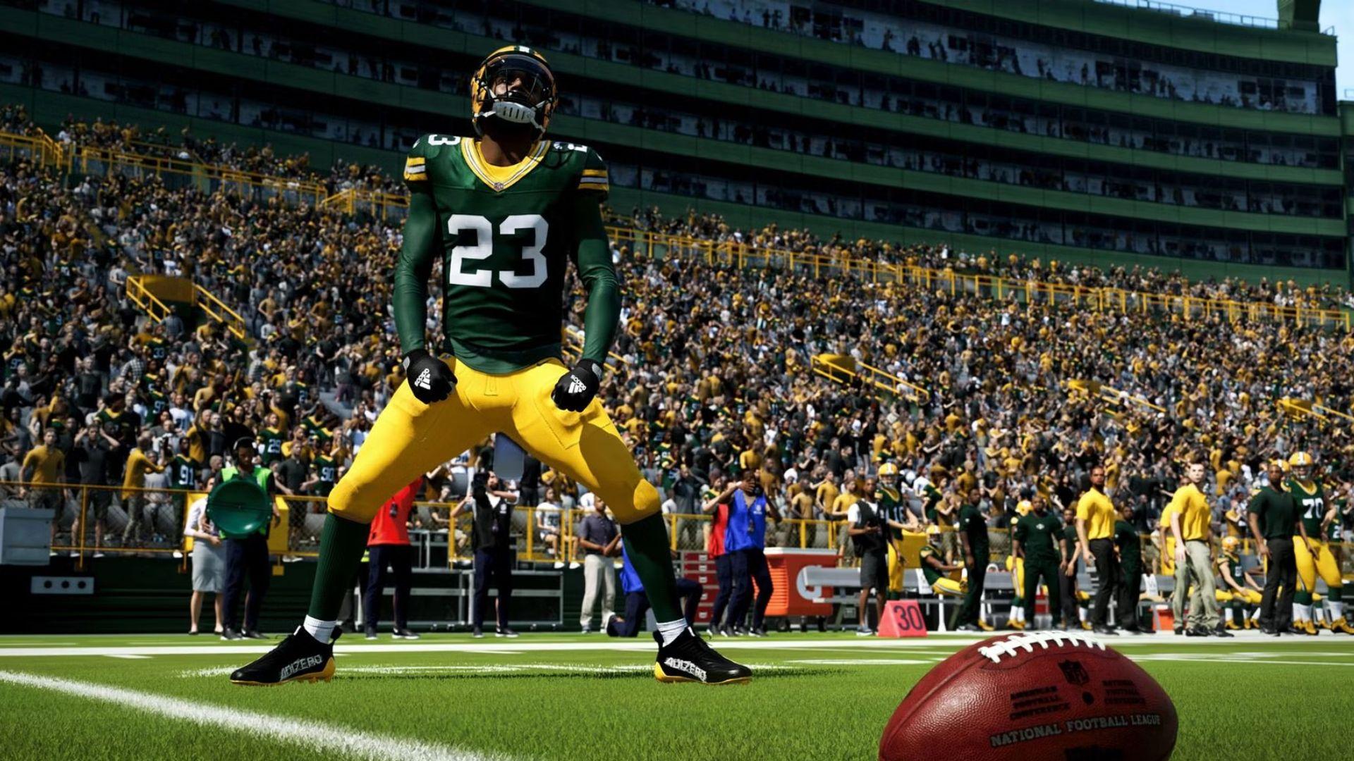 nfl madden 24 player next to ball