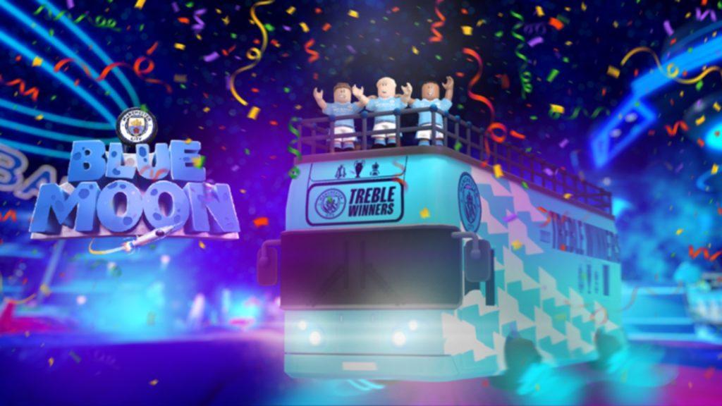 Roblox Man City Treble Bus in Blue Moon