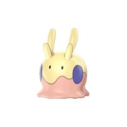 The shiny version of Pokemon Goomy