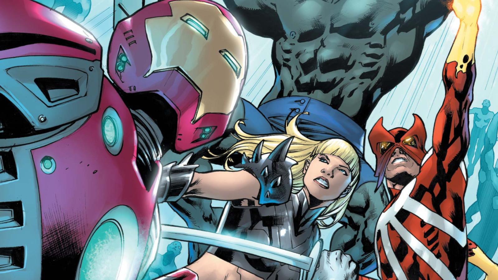 Ultimate Invasion #3 cover featuring Iron Man, Magik, Captain Britain