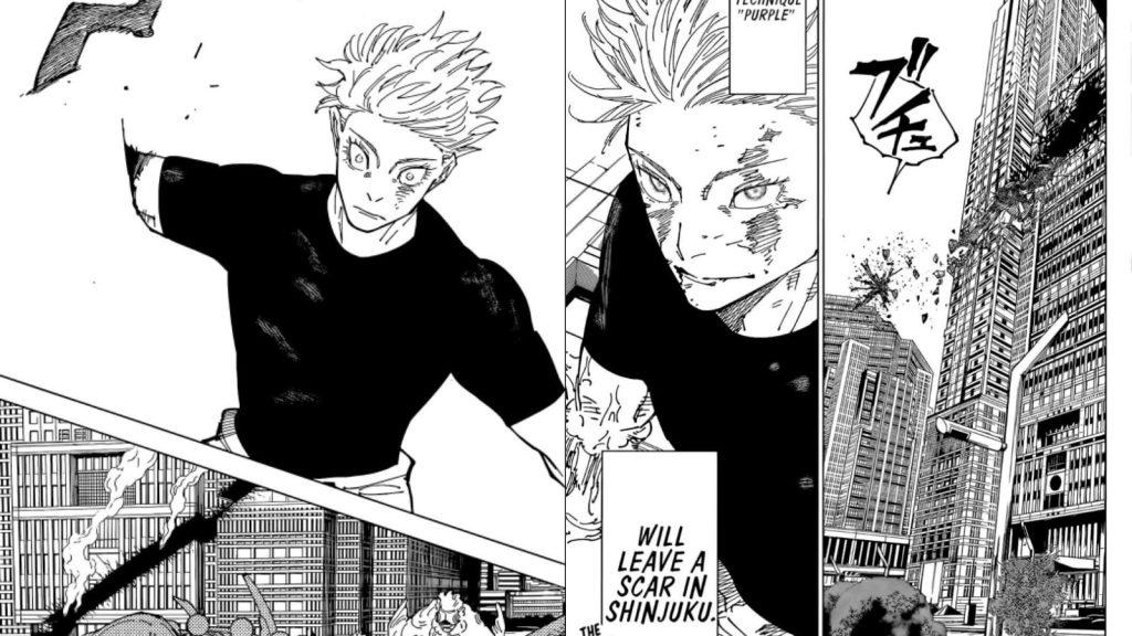 Jujutsu Kaisen panel showing Gojo's arm