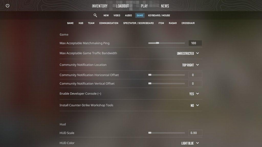 game settings in cs2