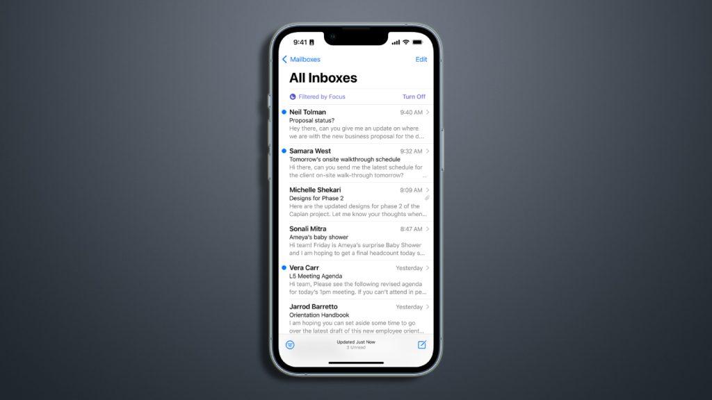 inbox on iPhone