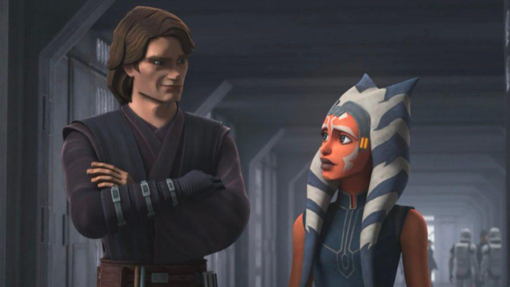 Anakin and Ahsoka in The Clone Wars