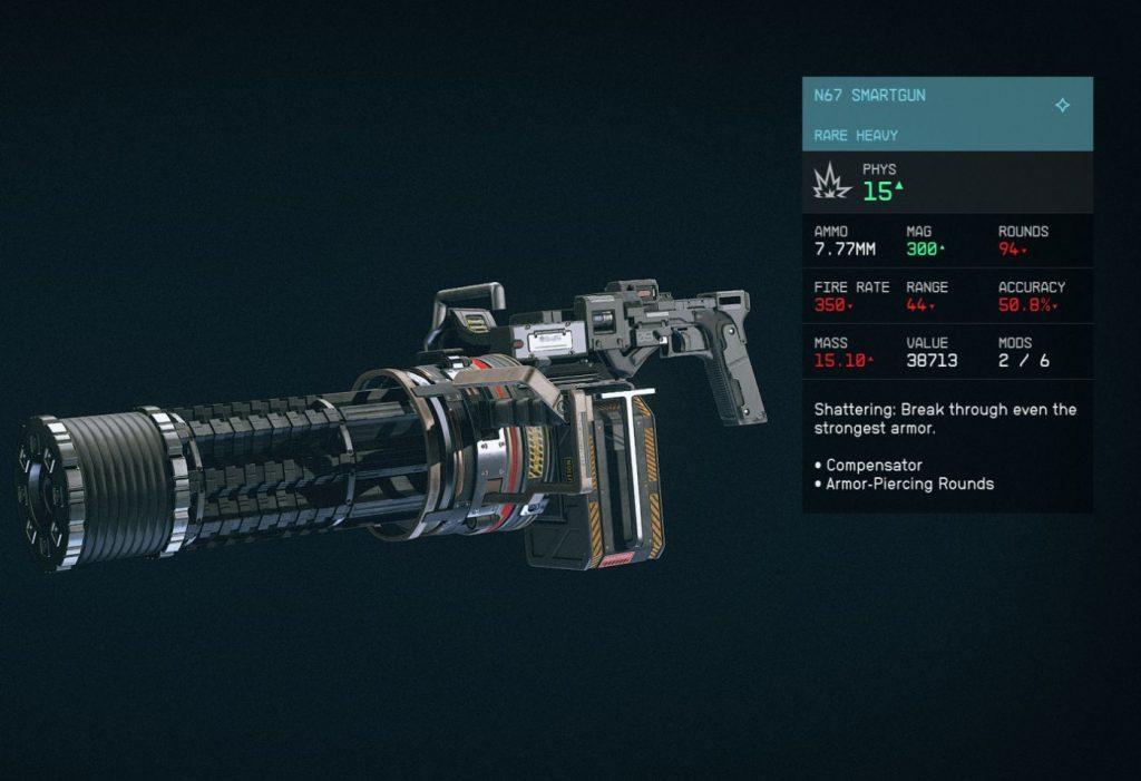 N67 smartgun Starfield stats