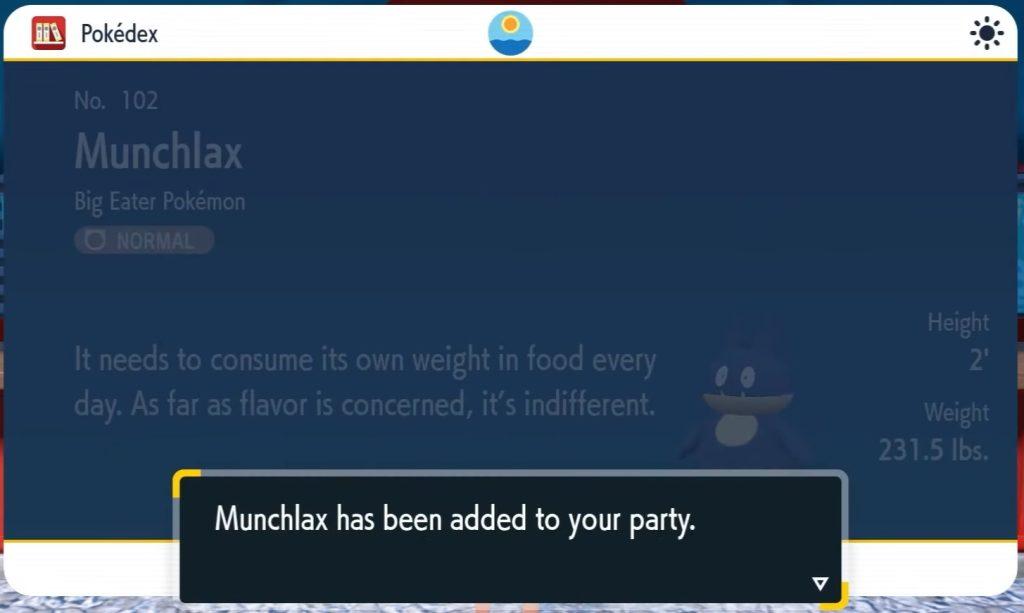 Shiny Munchlax Pokedex