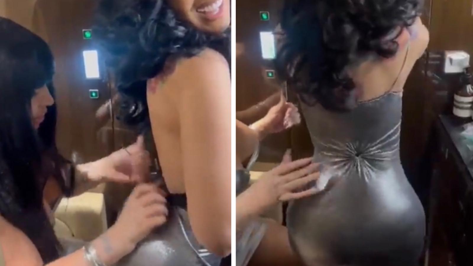 cardi b altered her dress using a viral tiktok hack