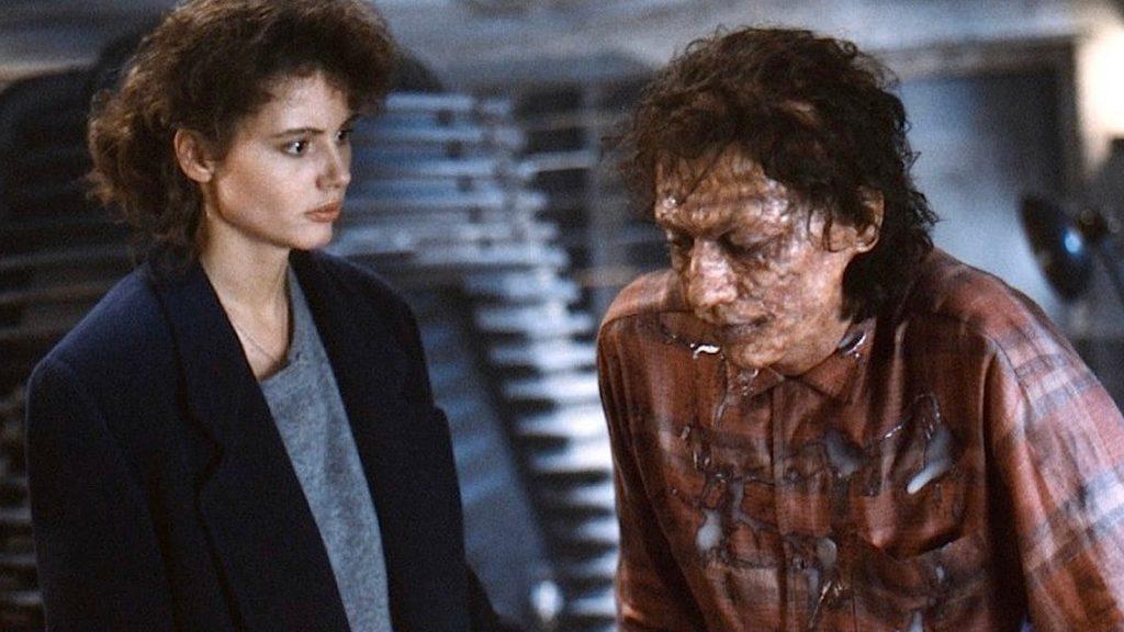 Geena Davis and Jeff Goldblum in The Fly