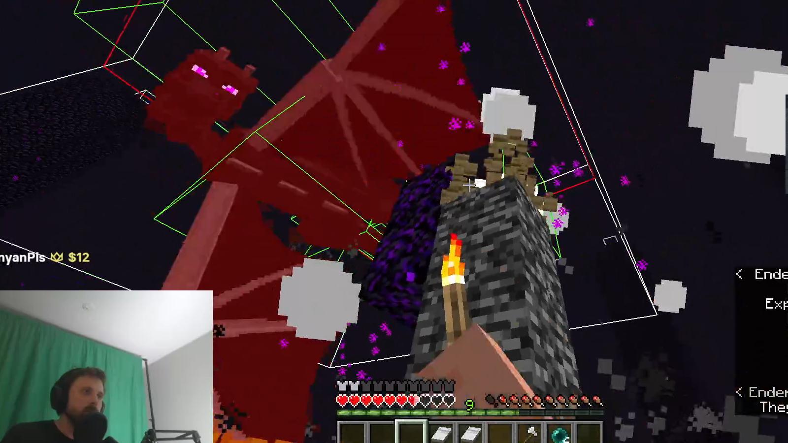 Forsen beating the ender dragon